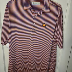 Donald Ross Men's Striped Polo Shirt - Orange and Purple